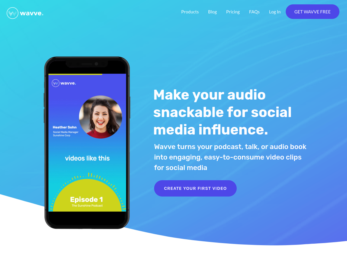 A screenshot of the Wavve.co Website